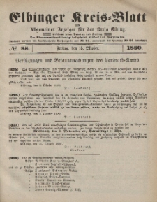 Kreis-Blatt des Königlich Preußischen Landraths-Amtes zu Elbing, Nr. 83 Freitag 15 Oktober 1880