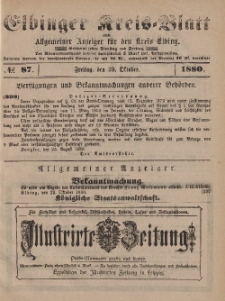 Kreis-Blatt des Königlich Preußischen Landraths-Amtes zu Elbing, Nr. 87 Freitag 29 Oktober 1880