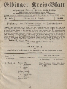 Kreis-Blatt des Königlich Preußischen Landraths-Amtes zu Elbing, Nr. 99 Freitag 10 Dezember 1880