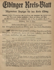 Kreis-Blatt des Königlich Preußischen Landraths-Amtes zu Elbing, Nr. 36 Freitag 5 Mai 1916