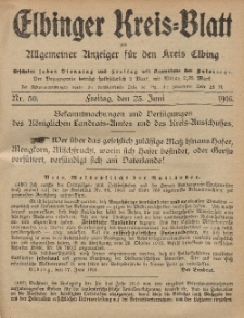 Kreis-Blatt des Königlich Preußischen Landraths-Amtes zu Elbing, Nr. 50 Freitag 23 Juni 1916