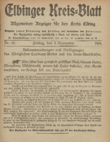 Kreis-Blatt des Königlich Preußischen Landraths-Amtes zu Elbing, Nr. 88 Freitag 3 November 1916