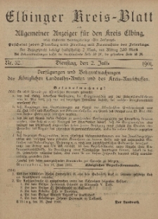 Kreis-Blatt des Königlich Preußischen Landraths-Amtes zu Elbing, Nr. 53 Dienstag 2 Juli 1901