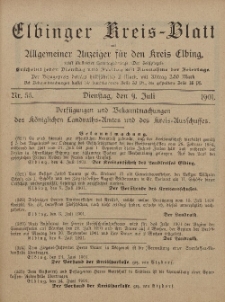 Kreis-Blatt des Königlich Preußischen Landraths-Amtes zu Elbing, Nr. 55 Dienstag 9 Juli 1901