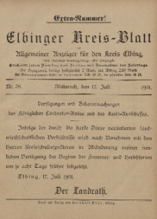Kreis-Blatt des Königlich Preußischen Landraths-Amtes zu Elbing, Nr. 58 Mittwoch 17 Juli 1901