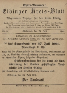 Kreis-Blatt des Königlich Preußischen Landraths-Amtes zu Elbing, Nr. 61 Mittwoch 24 Juli 1901