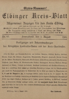 Kreis-Blatt des Königlich Preußischen Landraths-Amtes zu Elbing, Nr. 65 Sonnabend 3 August 1901