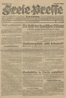 Freie Presse, Nr. 41 Montag 18. Februar 1929 5. Jahrgang