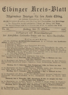 Kreis-Blatt des Königlich Preußischen Landraths-Amtes zu Elbing, Nr. 90 Freitag 25 Oktober 1901
