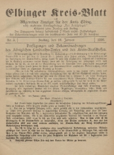 Kreis-Blatt des Königlich Preußischen Landraths-Amtes zu Elbing, Nr. 3 Freitag 10 Januar 1890