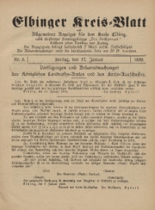 Kreis-Blatt des Königlich Preußischen Landraths-Amtes zu Elbing, Nr. 5 Freitag 17 Januar 1890