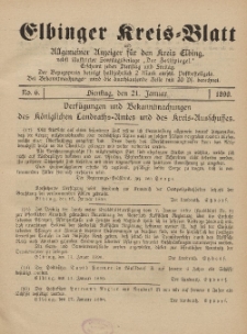 Kreis-Blatt des Königlich Preußischen Landraths-Amtes zu Elbing, Nr. 6 Dienstag 21 Januar 1890