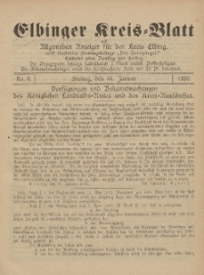 Kreis-Blatt des Königlich Preußischen Landraths-Amtes zu Elbing, Nr. 9 Freitag 31 Januar 1890