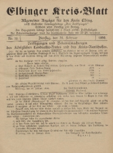 Kreis-Blatt des Königlich Preußischen Landraths-Amtes zu Elbing, Nr. 16 Dienstag 25 Februar 1890