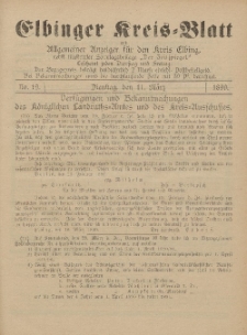 Kreis-Blatt des Königlich Preußischen Landraths-Amtes zu Elbing, Nr. 19 Dienstag 11 März 1890