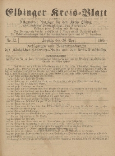 Kreis-Blatt des Königlich Preußischen Landraths-Amtes zu Elbing, Nr. 32 Freitag 25 April 1890