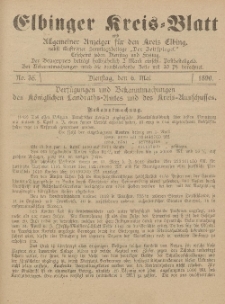 Kreis-Blatt des Königlich Preußischen Landraths-Amtes zu Elbing, Nr. 35 Dienstag 6 Mai 1890