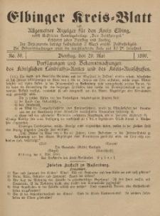 Kreis-Blatt des Königlich Preußischen Landraths-Amtes zu Elbing, Nr. 39 Dienstag 20 Mai 1890