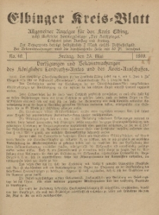 Kreis-Blatt des Königlich Preußischen Landraths-Amtes zu Elbing, Nr. 40 Freitag 23 Mai 1890