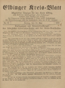 Kreis-Blatt des Königlich Preußischen Landraths-Amtes zu Elbing, Nr. 40 Freitag 23 Mai 1890