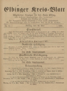 Kreis-Blatt des Königlich Preußischen Landraths-Amtes zu Elbing, Nr. 42 Freitag 30 Mai 1890