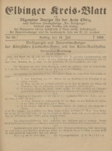 Kreis-Blatt des Königlich Preußischen Landraths-Amtes zu Elbing, Nr. 56 Freitag 18 Juli 1890