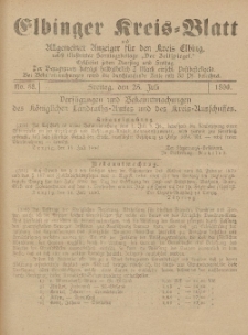 Kreis-Blatt des Königlich Preußischen Landraths-Amtes zu Elbing, Nr. 58 Freitag 25 Juli 1890