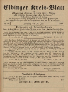 Kreis-Blatt des Königlich Preußischen Landraths-Amtes zu Elbing, Nr. 59 Dienstag 29 Juli 1890