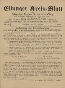 Kreis-Blatt des Königlich Preußischen Landraths-Amtes zu Elbing, Nr. 68 Freitag 29 August 1890