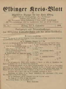 Kreis-Blatt des Königlich Preußischen Landraths-Amtes zu Elbing, Nr. 70 Freitag 5 September 1890