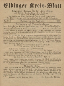 Kreis-Blatt des Königlich Preußischen Landraths-Amtes zu Elbing, Nr. 78 Freitag 3 Oktober 1890