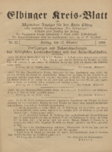 Kreis-Blatt des Königlich Preußischen Landraths-Amtes zu Elbing, Nr. 83 Dienstag 21 Oktober 1890