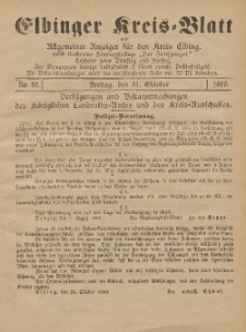Kreis-Blatt des Königlich Preußischen Landraths-Amtes zu Elbing, Nr. 87 Dienstag 4 November 1890