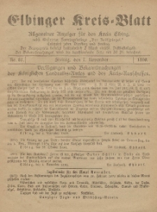 Kreis-Blatt des Königlich Preußischen Landraths-Amtes zu Elbing, Nr. 89 Dienstag 11 November 1890