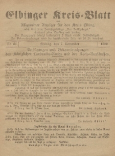 Kreis-Blatt des Königlich Preußischen Landraths-Amtes zu Elbing, Nr. 89 Dienstag 11 November 1890