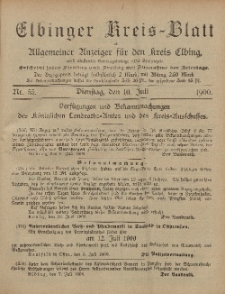 Kreis-Blatt des Königlich Preußischen Landraths-Amtes zu Elbing, Nr. 55 Dienstag 10 Juli 1900
