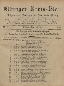 Kreis-Blatt des Königlich Preußischen Landraths-Amtes zu Elbing, Nr. 58 Freitag 20 Juli 1900