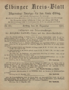 Kreis-Blatt des Königlich Preußischen Landraths-Amtes zu Elbing, Nr. 105 Freitag 28 Dezember 1900