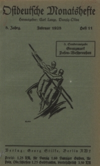 Ostdeutsche Monatshefte Nr. 11, Februar 1928, 8 Jahrgang