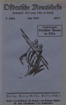 Ostdeutsche Monatshefte Nr. 3, Juni 1927, 8 Jahrgang
