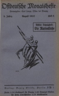 Ostdeutsche Monatshefte Nr. 5, August 1927, 8 Jahrgang