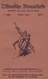 Ostdeutsche Monatshefte Nr. 7, Oktober 1926, 7 Jahrgang