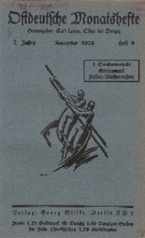 Ostdeutsche Monatshefte Nr. 8, November 1926, 7 Jahrgang
