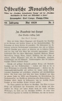 Ostdeutsche Monatshefte Nr. 2, Mai 1929, 10 Jahrgang