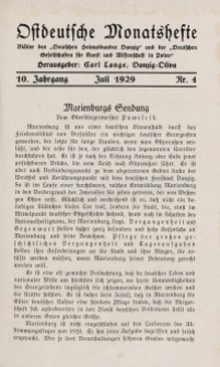 Ostdeutsche Monatshefte Nr. 4, Juli 1929, 10 Jahrgang