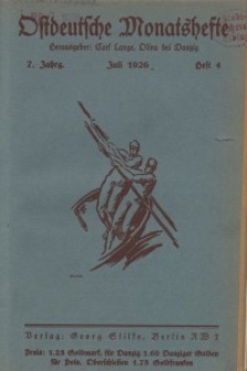 Ostdeutsche Monatshefte Nr. 4, Juli 1926, 7 Jahrgang