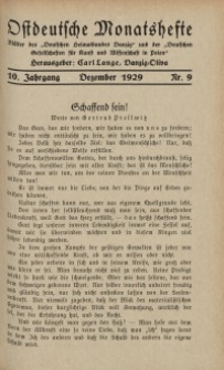 Ostdeutsche Monatshefte Nr. 9, Dezember 1929, 10 Jahrgang