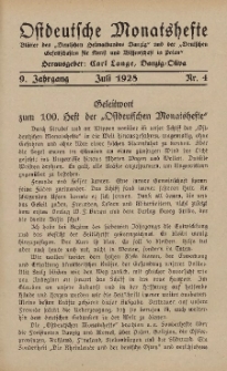 Ostdeutsche Monatshefte Nr. 4, Juli 1928, 9 Jahrgang