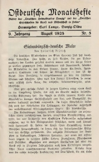 Ostdeutsche Monatshefte Nr. 5, August 1928, 9 Jahrgang