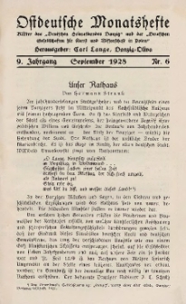 Ostdeutsche Monatshefte Nr. 6, September 1928, 9 Jahrgang